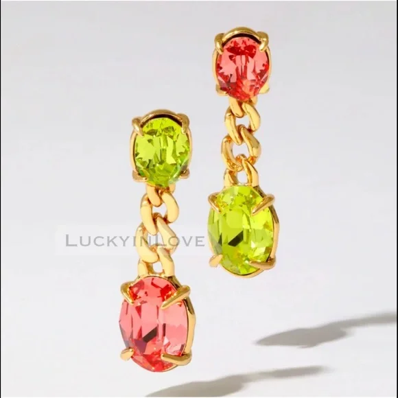 ALEXIS BITTAR • Bonbon Citrus Crystal Drop Post Earrings - Picture 4 of 10